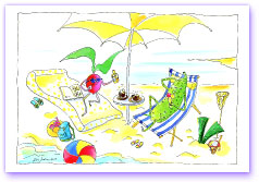 Bild: Disli und Gurkel am Strand